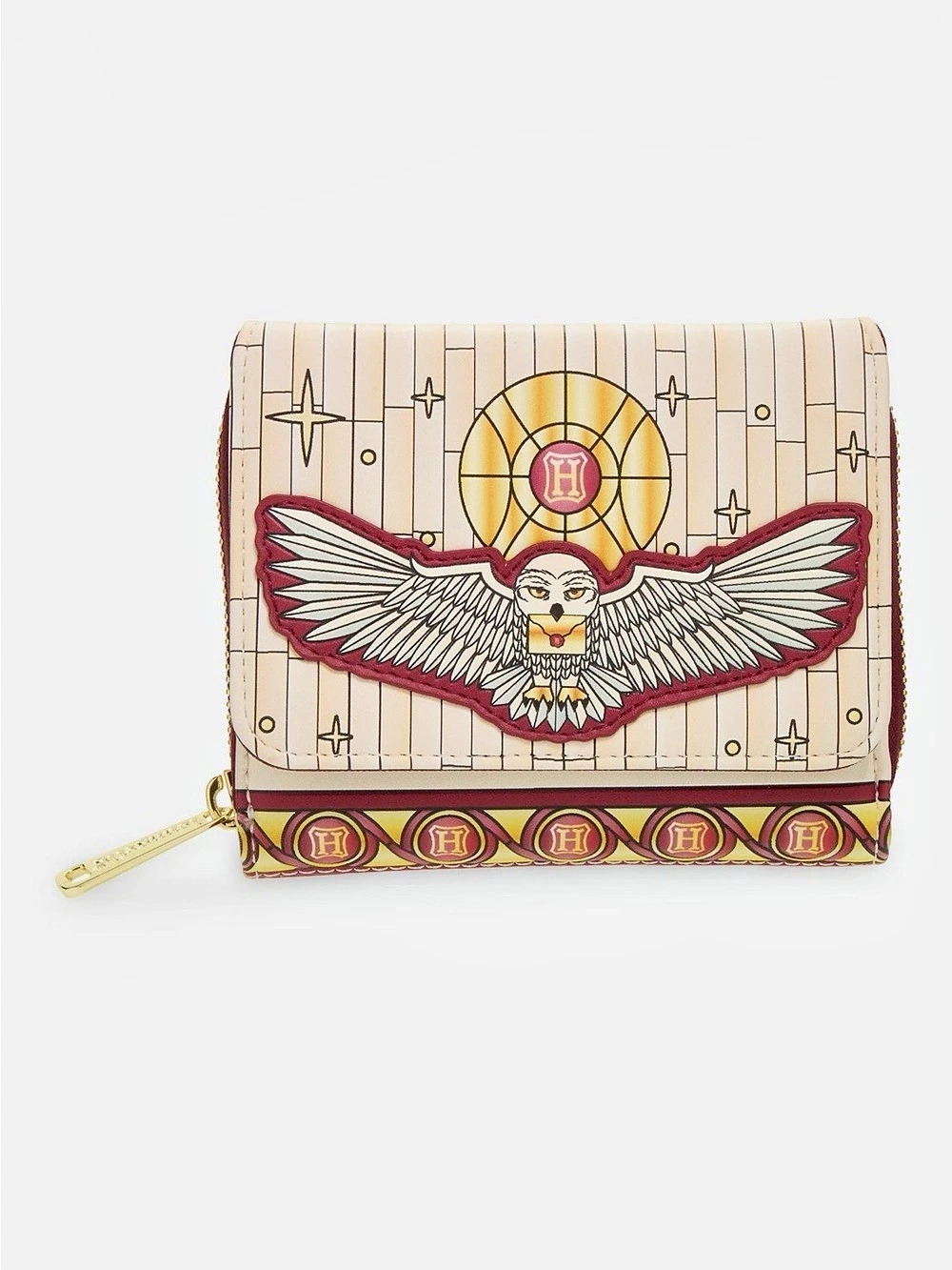 Loungefly Harry Potter Stained Glass Window Hedwig Zip Around Wallet Hedwig Zip